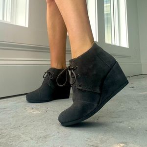 Suede Tom’s with Wedge